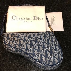 Christian Dior Blue Demi saddle pouch